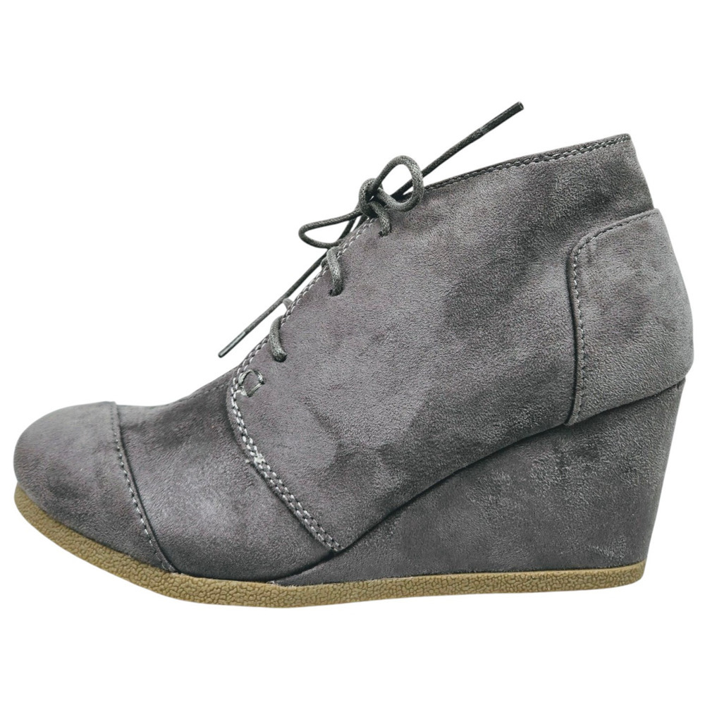 Chase‎ + Chloe Women's Faux Suede Wedge Booties Size 7.5 NEW